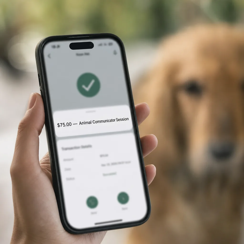 Your first paid session: payment received on the reader's phone